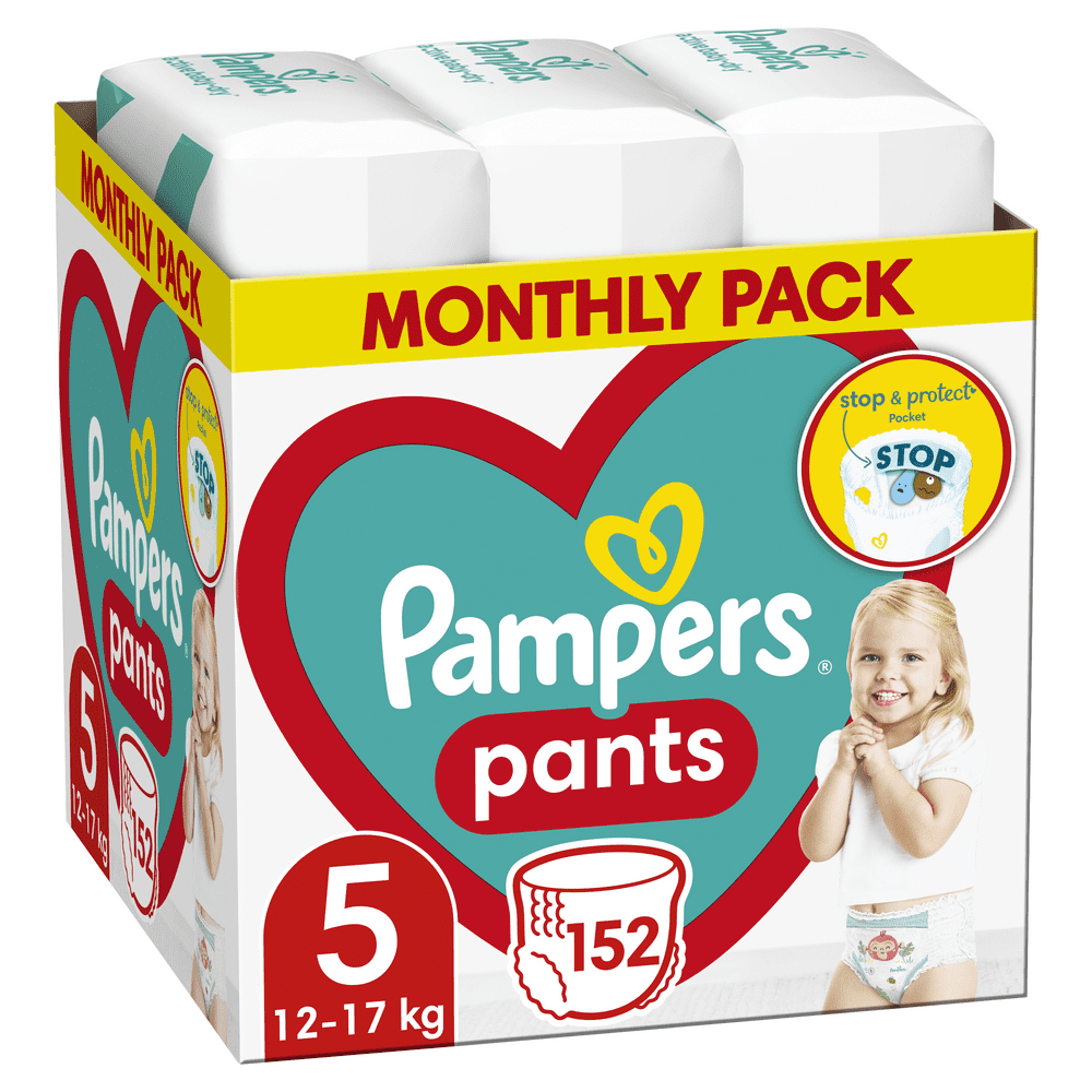 Pampers Plienkové nohavičky Pants 5 (12-17 kg) 152 ks - Mesačné balenie